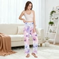 thumbnail image 5 of Dailycode Women's Pajama Pants Wide Leg Lounge Pj Bottoms With Pockets Sweet Watercolor Flower, 5 of 7