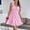 Pink, variant on Odbmxy Sleeveless Womens Mini Dress Fancy Womens Dresses Plus Size A-Line Ruffle Pink Tunic Vacation Plaid Slim Dress