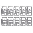thumbnail image 2 of 10 piezas de cuchillos de supervivencia multifunción de acero de alto carbono plateados, herramienta para acampar con funda portátil, color plateado, 2 of 14