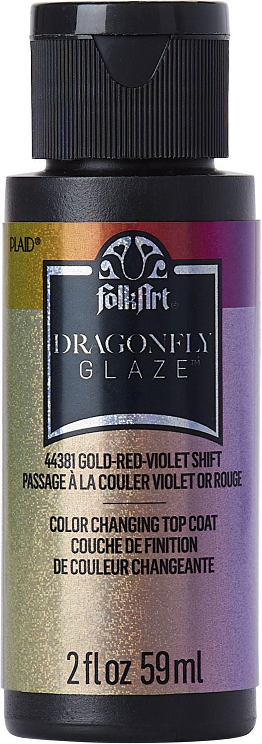 FolkArt Dragonfly Glaze Gloss Finish (2 fl. Oz.), Gold - Red - Violet, FolkArt Dragonfly Glaze