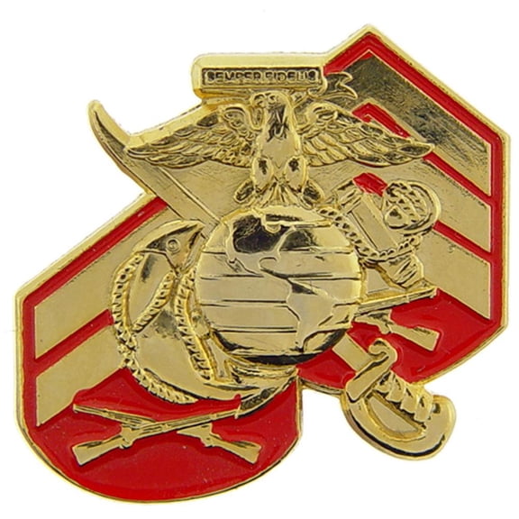 Eagle Emblems P15783 Pin - USMC Logo with Rank - 1.625 in.