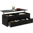 thumbnail image 5 of HOMEFORT 45.3" Wood Lift Top Coffee Table with 2 Drawers and Hidden Compartment, Cocktail Table, Black, 5 of 5