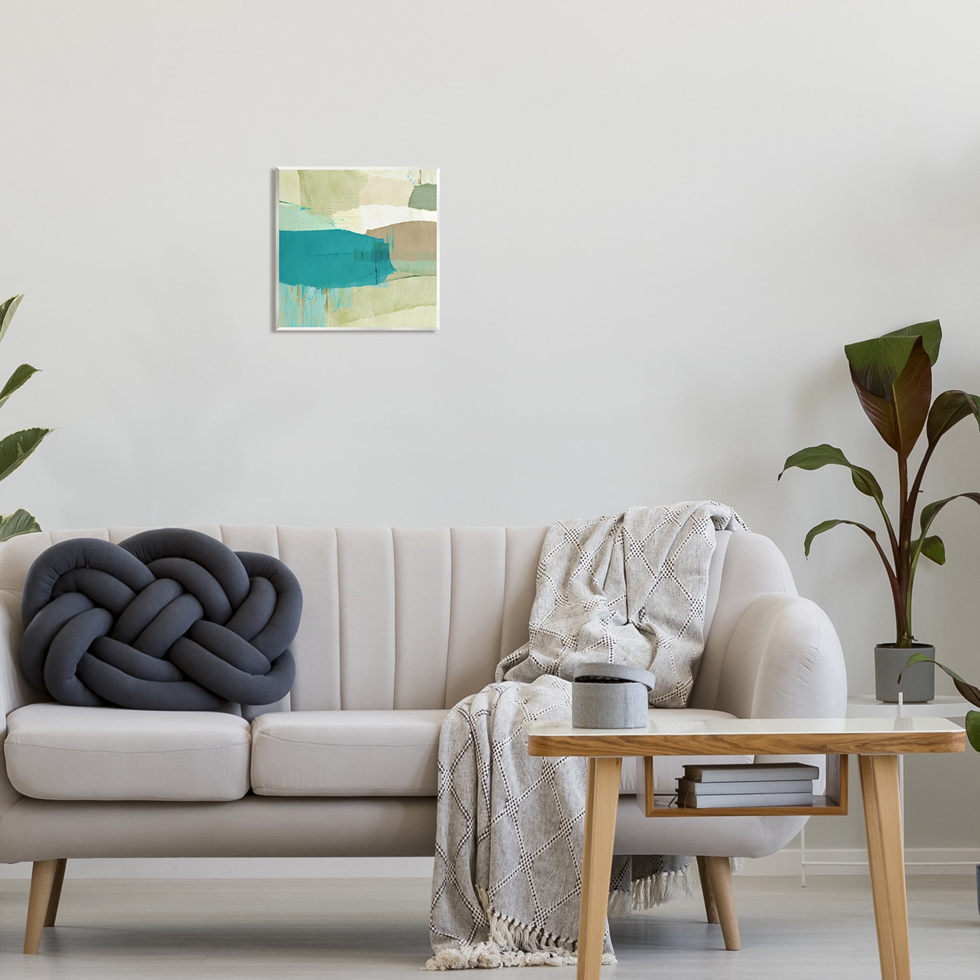 Stupell Industries Green & Blue Abstraction Abstract Painting Unframed Art Print Wall Art, 12 x 12
