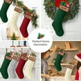 thumbnail image 6 of Ayieyill 4Pack Christmas Stockings, 18" Large Knitted Stocking Personalized Xmas Hanging Stocking Decorations with Name Leather Patches for Holiday Christmas Party Family Decor (Green Red Grey）, 6 of 7