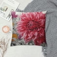 thumbnail image 2 of ONETECH  Throw Pillow Cases Cozy Fleece Colorful Dahlia Flower Flora Background Decorative Cushion Covers for Couch Bed Sofa Farmhouse Decoration Burgundy Grey, 2 of 5