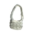 thumbnail image 3 of Bolso de hombro para mujer, bolso de compras, tamaño mediano, bolso de trabajo, bollo de masa, vacaciones Blanco, 3 of 9