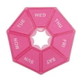 thumbnail image 1 of Unique Bargains 1 Pc Pill Case 7 Grid Polygonal Pill Box Rose Pink, 1 of 6
