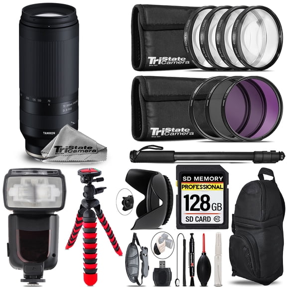 Tamron 70-300mm f/4.5-6.3 Di III RXD Lens for Sony E   7 Piece Filter & More - 128GB Accessory Kit (International Version)