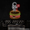thumbnail image 4 of Glowneon Astronaut On The Hamburger Neon Sign, Hamburger LED Sign, Restaurant Fast Food Décor, 4 of 5