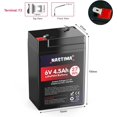 thumbnail image 3 of NASTIMA 6V 4.5Ah Rechargeable Lithium Iron Phosphate Battery, 2000+ Cycles LiFePO4 Battery Pack for Emergency Light, Lantern, Kids Ride On Car, Deer Game Feeder, 3 of 7