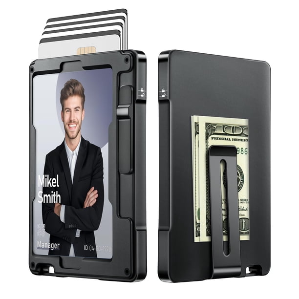 Billetera Umoven Minimalist para hombre con bloqueo RFID de aluminio