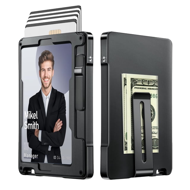 Billetera Umoven Minimalist para hombre con bloqueo RFID de aluminio