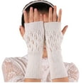 thumbnail image 1 of AWZXDE Womens Gloves Winter Solid Color Knitted Soft Fingerless Warm Mitten Keep Arm, 1 of 3