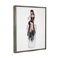 thumbnail image 3 of Stupell Fashionable Woman Glam Coffee Cup Beauty & Fashion Painting Gray Floater Framed Art Print Wall Art, 3 of 6