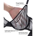 thumbnail image 4 of Exerin Women's See Through Underwire Unlined Comfort Sexy Sheer Mesh Bra(32C,Black), 4 of 6