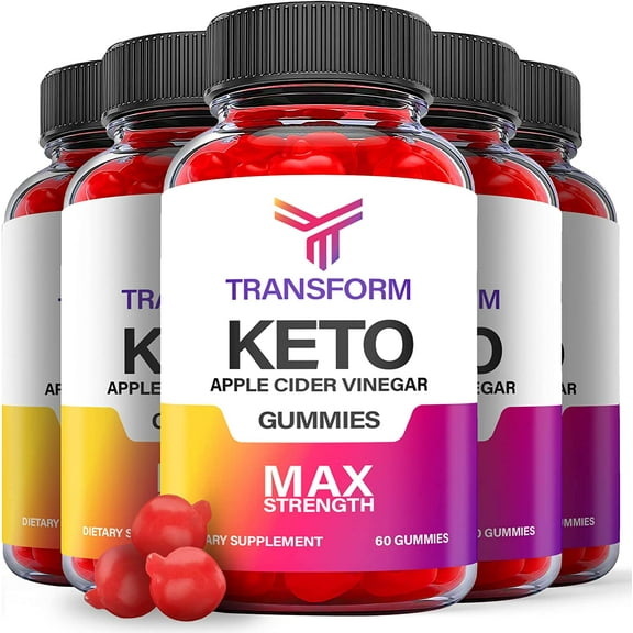 (5 Pack) Transform Keto ACV Gummies - Supplement for Weight Loss - Energy & Focus Boosting Dietary Supplements for Weight Management & Metabolism - Fat Burn - 300 Gummies