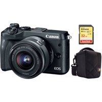 Canon EOS m6 Mirrorless Digital Camera with 15-45mm lens Accessory Bundle