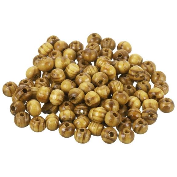 Uxcell Natural Wood Beads, 200Pcs 6mm Diameter Light Brown Round Loose Spacer Bead for DIY Jewelry Bracelet, 2mm Hole