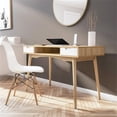 thumbnail image 2 of Linon Perry Wood Two Drawer Writing Desk in White and Natural, 2 of 16