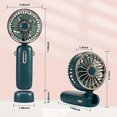 thumbnail image 5 of Handheld Fan Working Time Portable USB Rechargeable Fan with 3 Speeds,4800mAh Battery Operated Mini Desk Fan-Green, 5 of 5