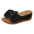 thumbnail image 3 of Mostsola Slides for Women Cute Bowknot Wedge Sandals Platform Slip on Shoes Beach Dress Shoes, 3 of 9