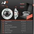 thumbnail image 2 of A-Premium 12.19 inch (309.5mm) Rear Drilled and Slotted Disc Brake Rotors + Ceramic Pads Kit Compatible with Select Acura Models - RL 2005 2006 2007 2008 2009 2010 2011 2012, 6-PC Set, 2 of 8