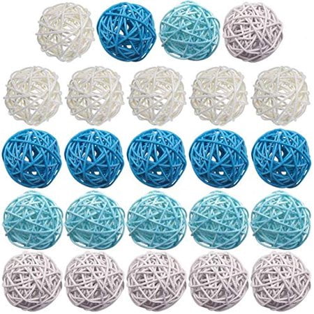 DomeStar Decorative Balls for Bowl Centerpiece, 24PCS Rattan Balls Wicker Balls Decorative Twig Orbs Spheres Bowl Fillers Vase Fillers Home Decor