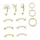 thumbnail image 4 of Juego de 12 piezas de pendientes Rook, joyería para piercing, ideal para fiestas, aniversarios y celebraciones. Color dorado, 4 of 9