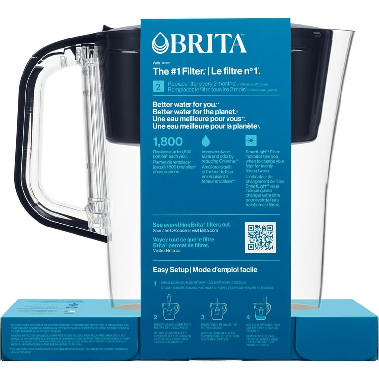 Brita Small 6 Cup Purple Denali Water Filter Pitcher with 1 Brita Standard  Filter 