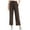 #237-Coffee, variant on Women's Solid High-Waisted Capri Pants - Elastic Waist Wide-Leg Cropped Trousers with Drawstring & Pockets - Casual Loose Fit