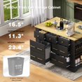 thumbnail image 5 of Euroco Kitchen Island with Charging Station, 6 Drawers, Drop Leaf, Trash Cabinet, and Open Shelves, 5 of 9