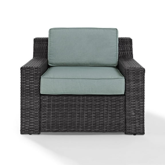Outdoor Wicker Armchair - Patio Loveseat Seating - Modern Brown Furniture - Durable & Easy Assembly