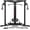 Black home gym system/140lbs Plates, variant on Cable Crossover Machine,Functional Trainer with High and Low Pulley System for Chest Fly, LAT Pulldown and Seated Cable Row Machine, Smith Machine with Cable Crossover for Home Gym