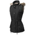 thumbnail image 3 of FashionOutfit Women's Casual Solid Drawstring Waist Anorak Vest with Detached Hoodie, 3 of 5