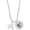 thumbnail image 1 of Delight Jewelry Three Lucky 7s Silvertone Script Initial Disc - C - Charm Necklace, 20"+3", 1 of 4