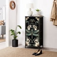 thumbnail image 6 of Gothic Dresser for Bedroom with 4 Storage Drawers Intricate Dragonfly Floral Celestial Elements Dressers Chest of Drawers Steel Framed Fabric Closet Organizers for Dorm Entryway, 6 of 8