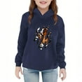 thumbnail image 2 of fnnxnal Little Girls Hoodie 6T Navy - 100% Polyester Durable Sweatshirt with Tiger-Claw Print for 2-8 Years Old, 2 of 5