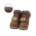 thumbnail image 3 of sweethay 4pcs zapatos para mascotas botas de nieve impermeables cuero de la PU calzado de invierno para mascotas Ropa para mascotas marrón tipo 4, 3 of 6
