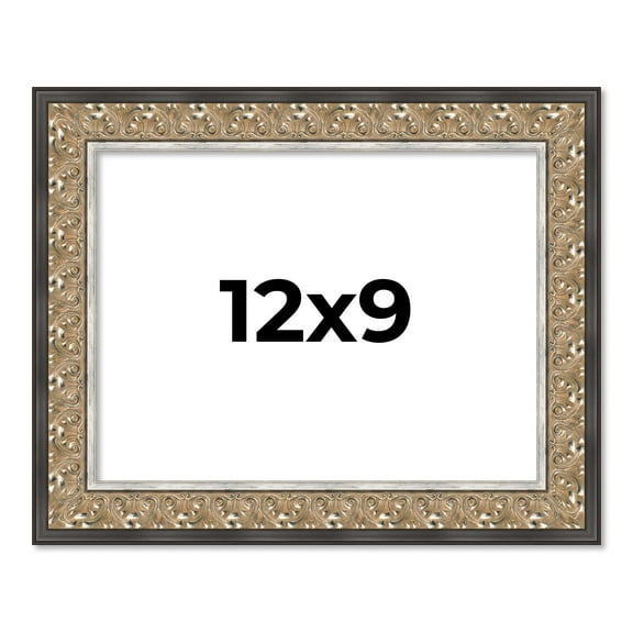 12x9 Frame Silver Real Wood Picture Frame Width 1.75 Inches | Interior Frame Depth 0.5 Inches |