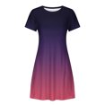 thumbnail image 5 of Sentmoon Plus Size Mini Dress Short Sleeve Gradient Color Breathable Casual Dress Summer 2026 with Pockets Cute Regular Fit Crew Neck Long Dresses for Concert and Rave XL, 5 of 6