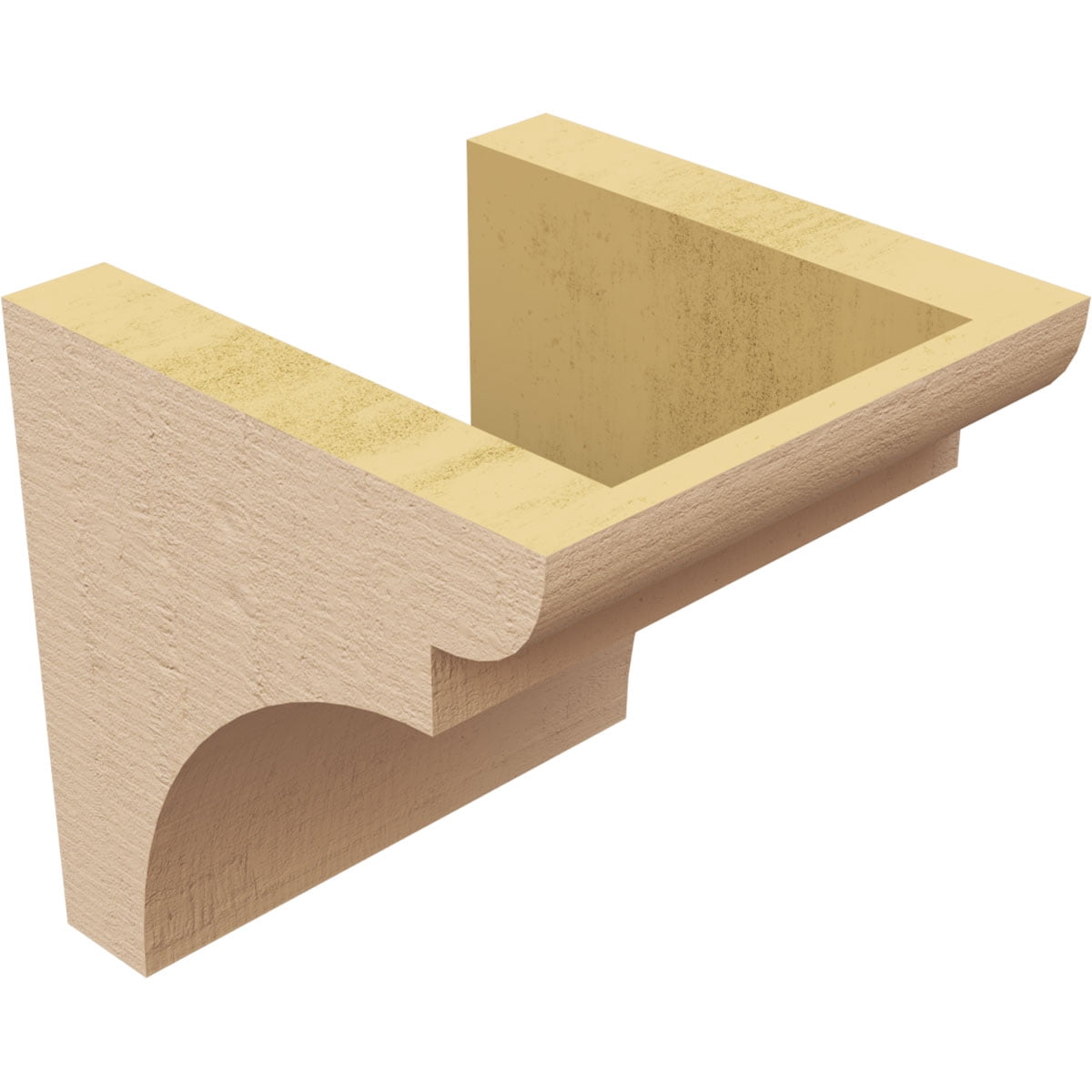 6"W x 6"D x 6"H Wide Yorktown Rough Cedar Woodgrain TimberThane Corbel, Primed Tan