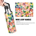 thumbnail image 4 of Yayeee 33oz Insulated Water Bottle Double Wall Stainless Steel with Flip Straw Lid, Pink Colorful Circles, 4 of 7