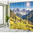 thumbnail image 5 of Ambesonne Nature Shower Curtain, Morning at Countryside, 69"Wx75"L, Grey and Green, 5 of 5