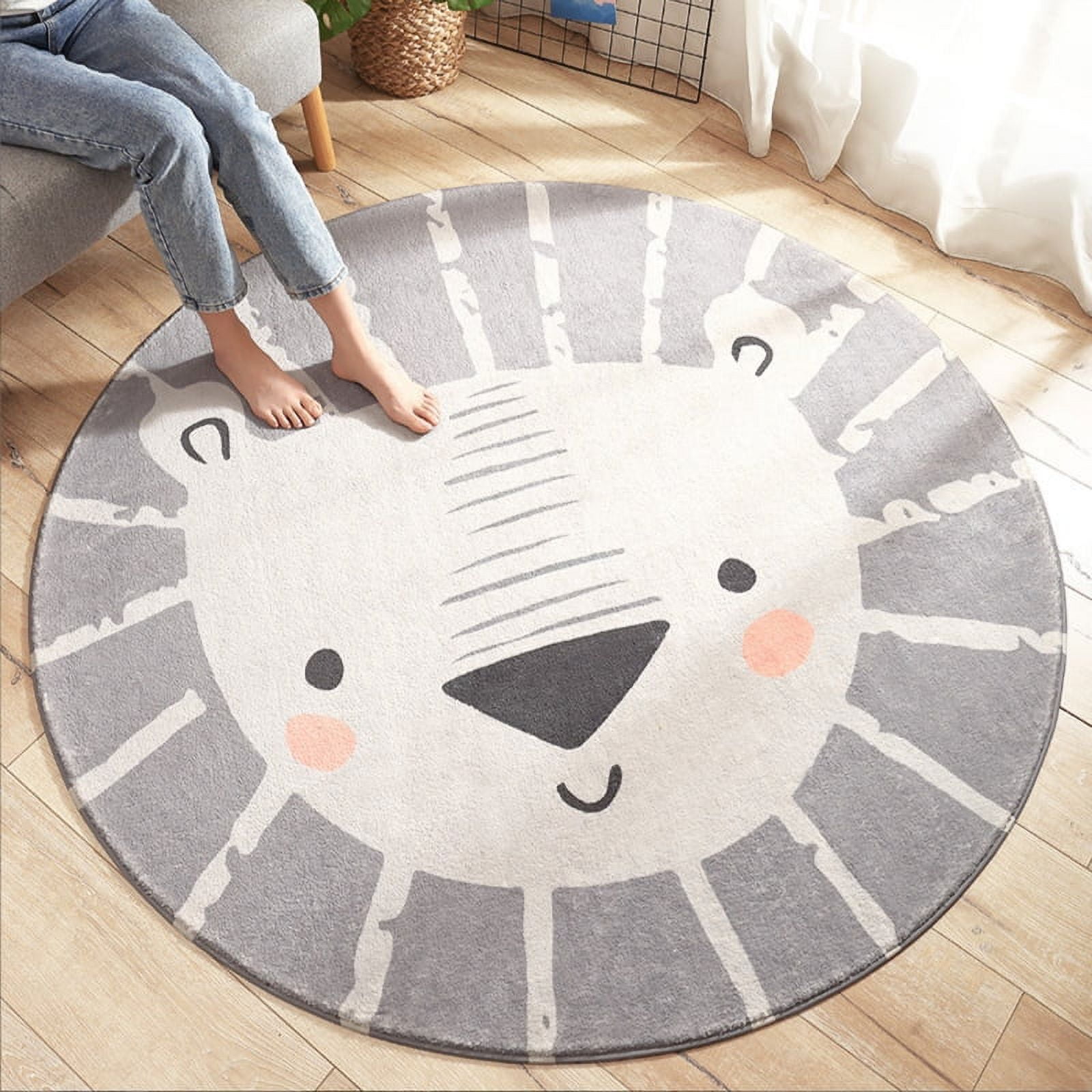 Yzrwebo Dog Shadow Round Rug 3 ft Sunset Dusk Soft Round Area Rug Floor  Mats Washable Non Slip Indoor Circle Rugs for Kids Room Living Room Sofa