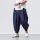 thumbnail image 2 of Pantalones harem holgados de algodón y lino para hombre - Pantalones anchos lisos para yoga - Informales/para la playa, aptos para todas las estaciones, 2 of 7