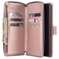 thumbnail image 2 of Allytech Samsung Galaxy Note 20 Ultra Wallet Case with 9 Card Slots & Zipper Pouch for Women Men, Magnetic Closure Kickstand Durable PU Leather Wristlet Strap Folio Flip Luxury Cover - Rosegold, 2 of 10