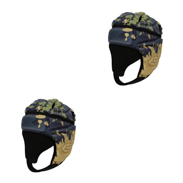 Naiovety EVA Goalkeeper Rugby Soccer Football Hat Head Protector Guard Rugby gris llama 2piezas
