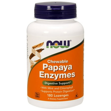 Foods Natural Enzymes - Papaya Enzyme Now Foods 180 Chewable