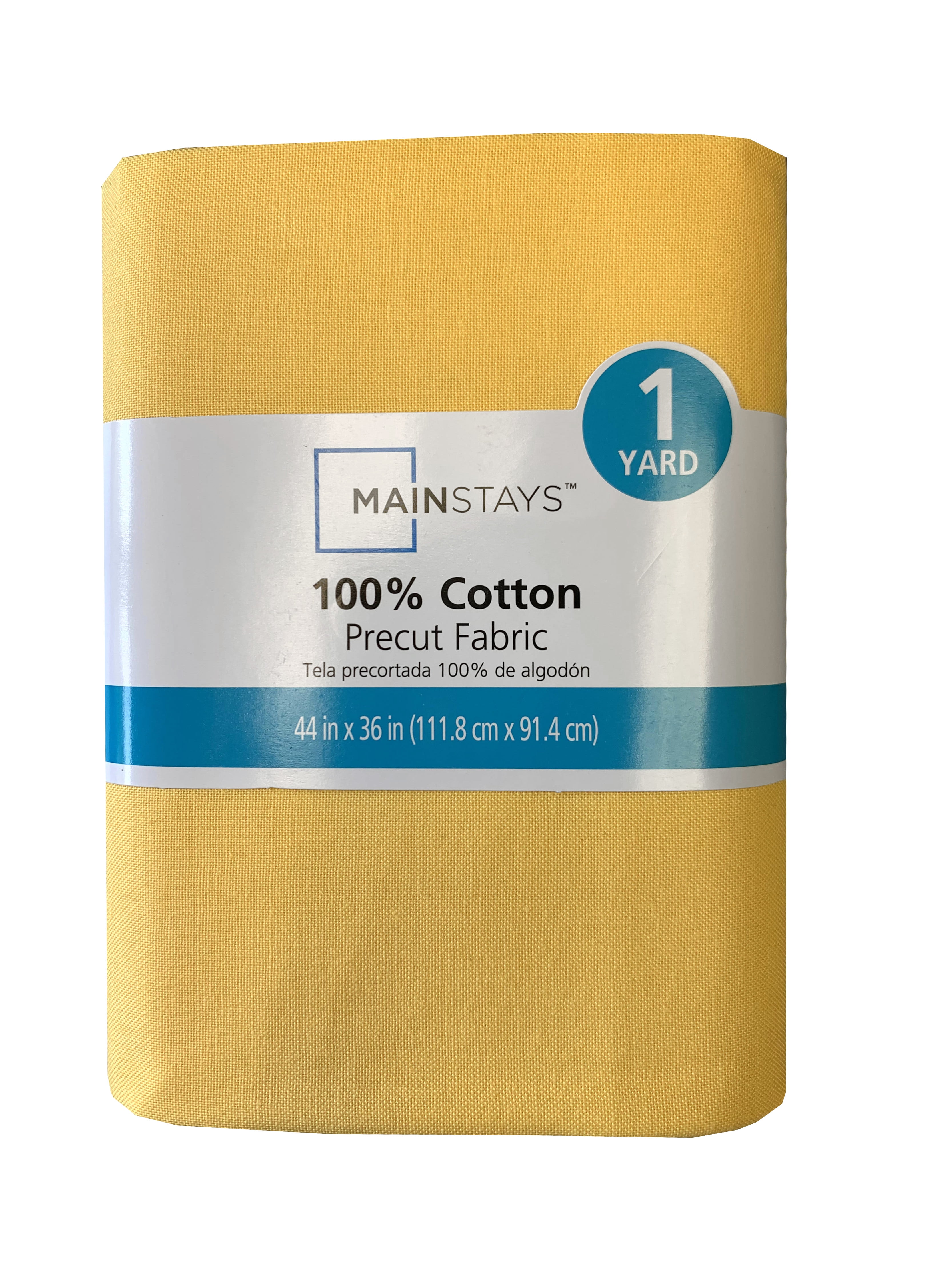 (2 pack) Mainstays Cotton 1 Yard Precut Fabric Solid Yellow Color