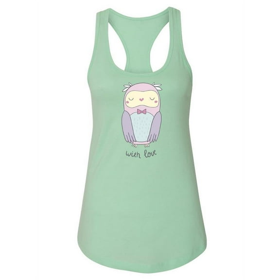 Owl With Love Racerback Tank Women -Image by Shutterstock, Female x-Small